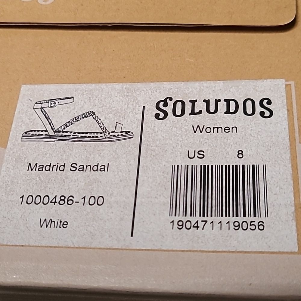 Soludos Madrid White Toe Ring Ankle Strap Sandals - Picture 12 of 12